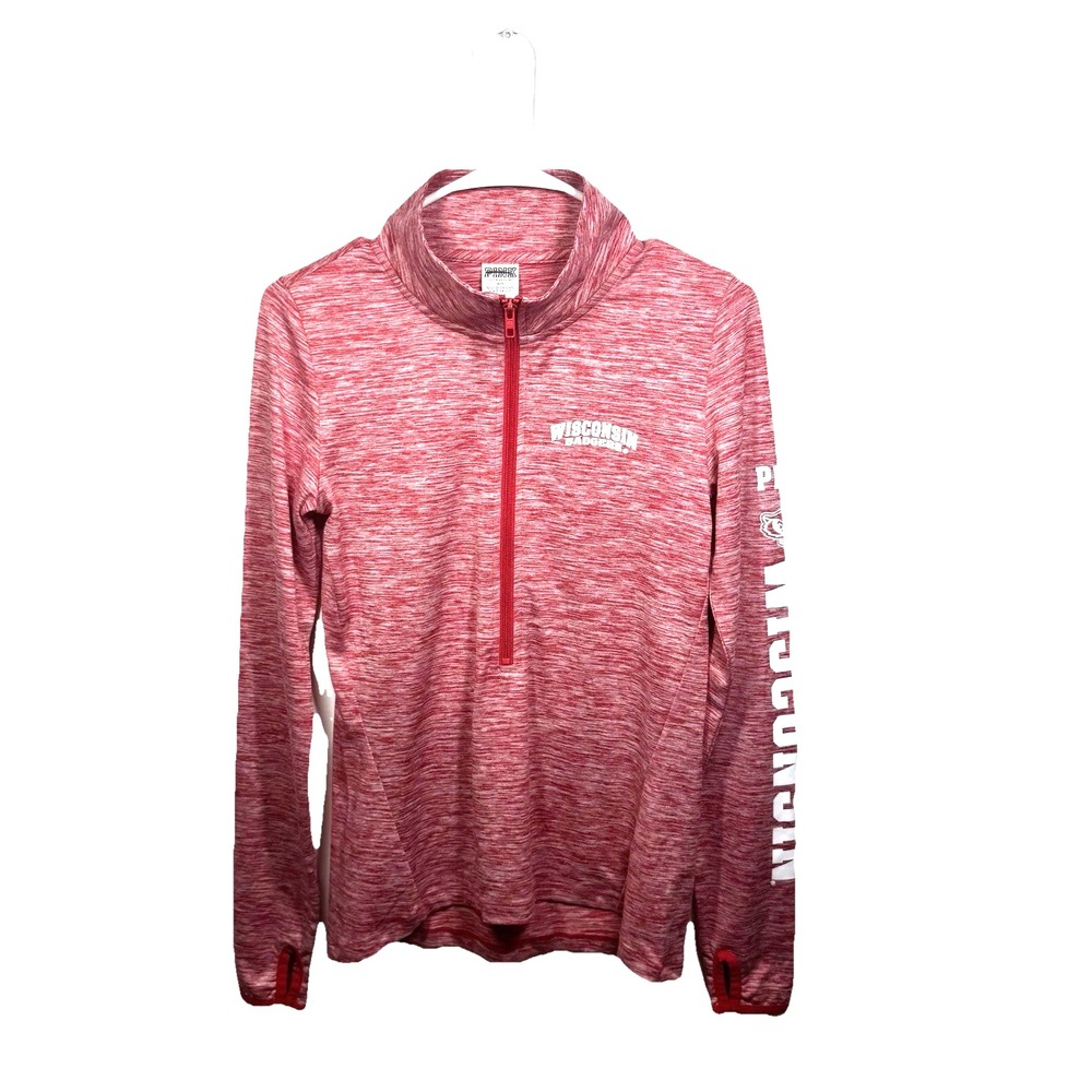 Victoria's Secret PINK Women's Wisconsin Badgers Half Zip Up Red Size Small